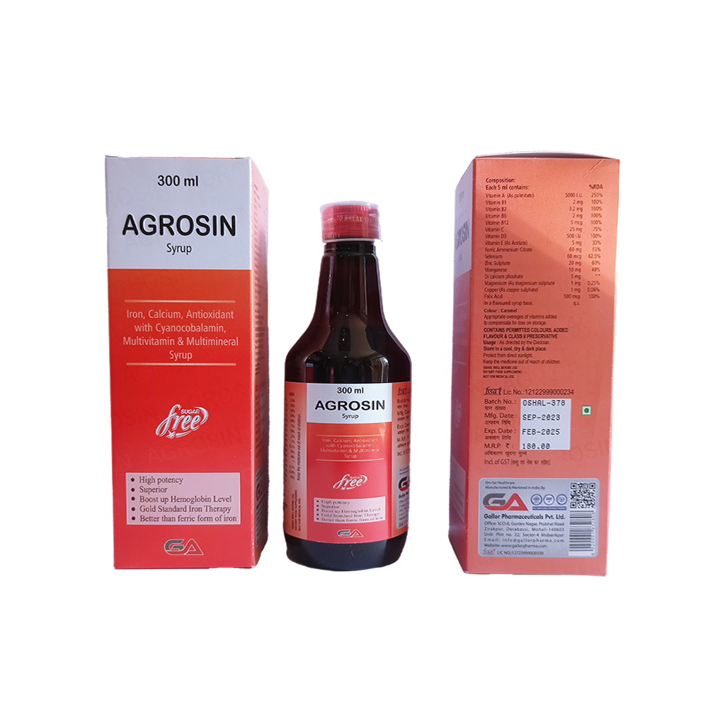 Agrosin | Iron + Calcium + Cyanocobalamin + Multivitamin + Multimineral | Main Image
