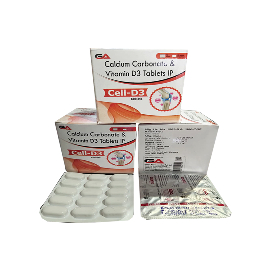 Cell D3 | Calcium Carbonate + Vitamin D3 | Main Image