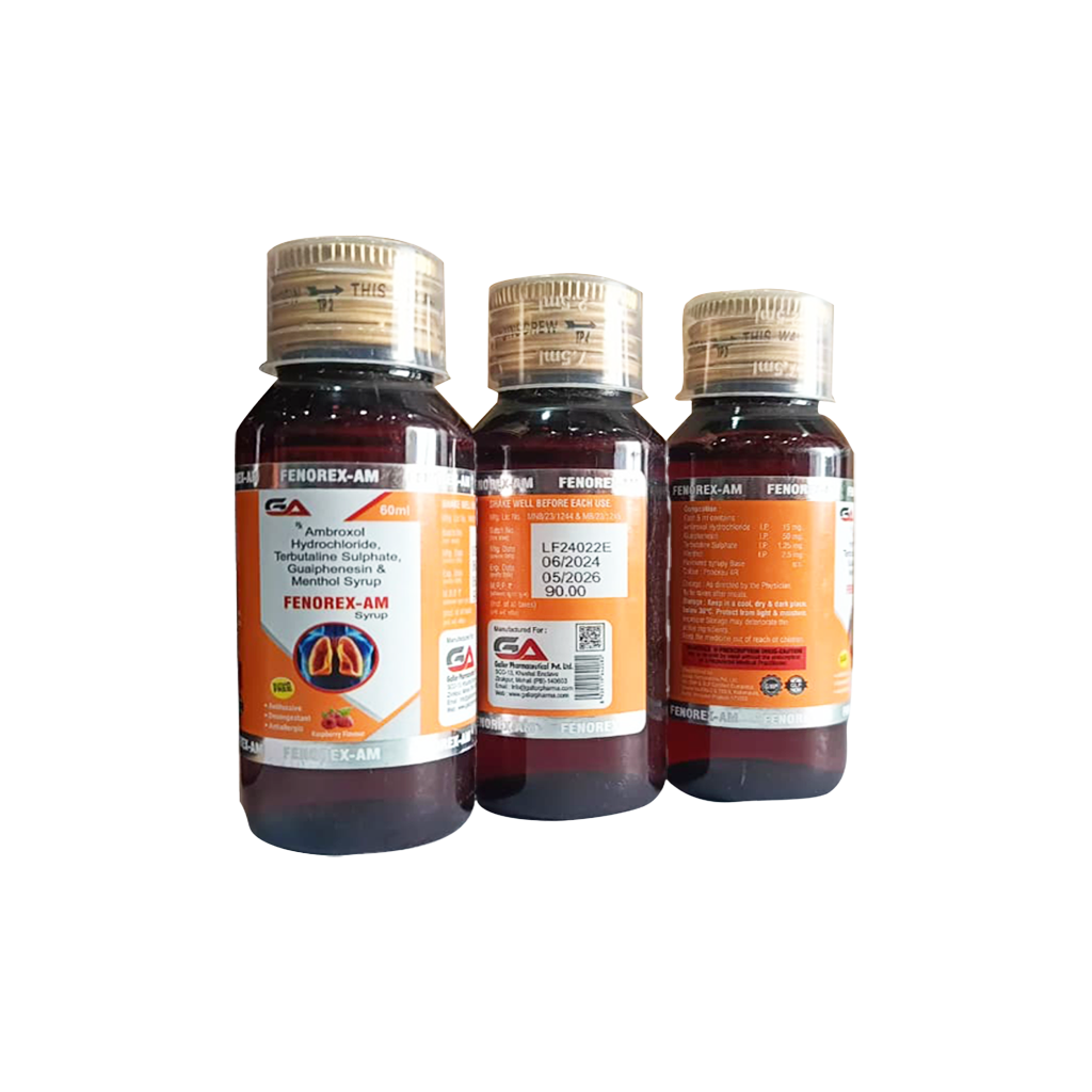Fenorex Am | Ambroxol Hydrochloride, Terbutaline Sulphate, Guaiphenesin, Menthol | Hover Image