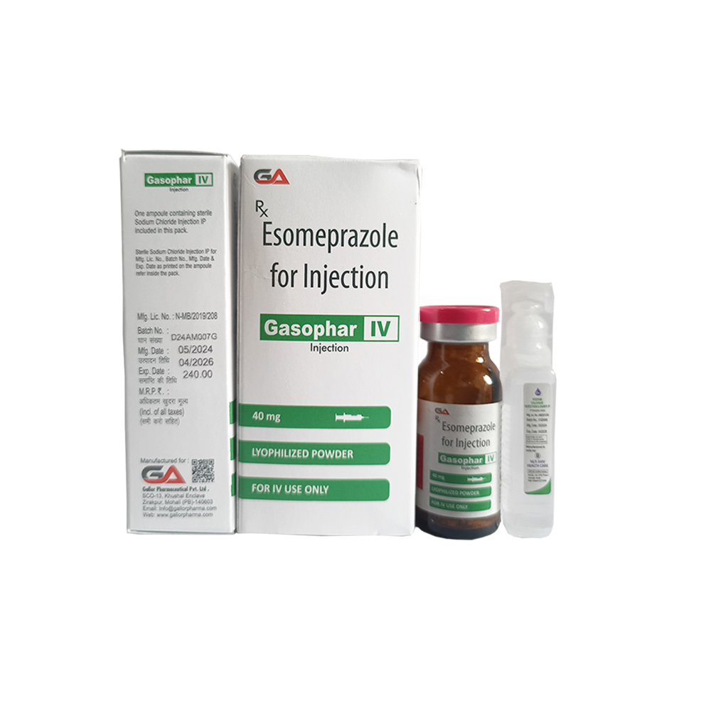 Gasophar IV | Esomeprazole for Injection + Sterile Sodium Chloride Injection IP | Main Image