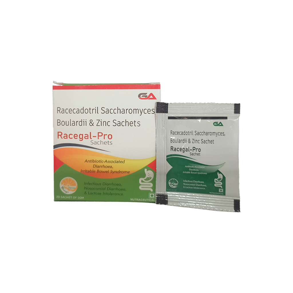 Racegal Pro | Racecadotril, Saccharomyces Boulardii & Zinc Sachets | Main Image