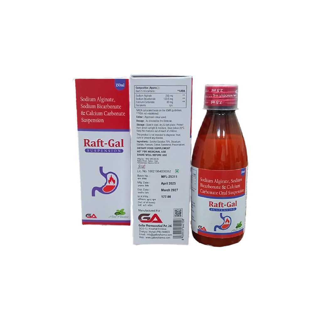 Raft Gal | Sodium Alginate + Sodium Bicarbonate + Calcium Carbonate | Main Image