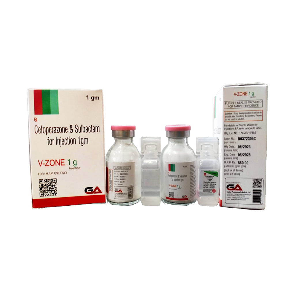 V Zone 1 G | Cefoperazone & Sulbactam for Injection 1 g | Main Image