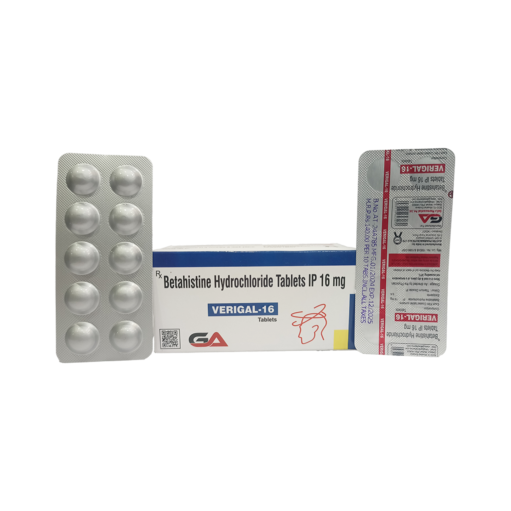 Verigal 16 | Betahistine Hydrochloride Tablets IP 16 mg | Main Image