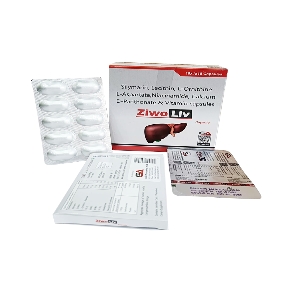 Ziwo Liv | Silymarin + Lecithin + L-Ornithine L-Aspartate + Niacinamide + Calcium D-Pantothenate + Vitamin B Complex | Main Image