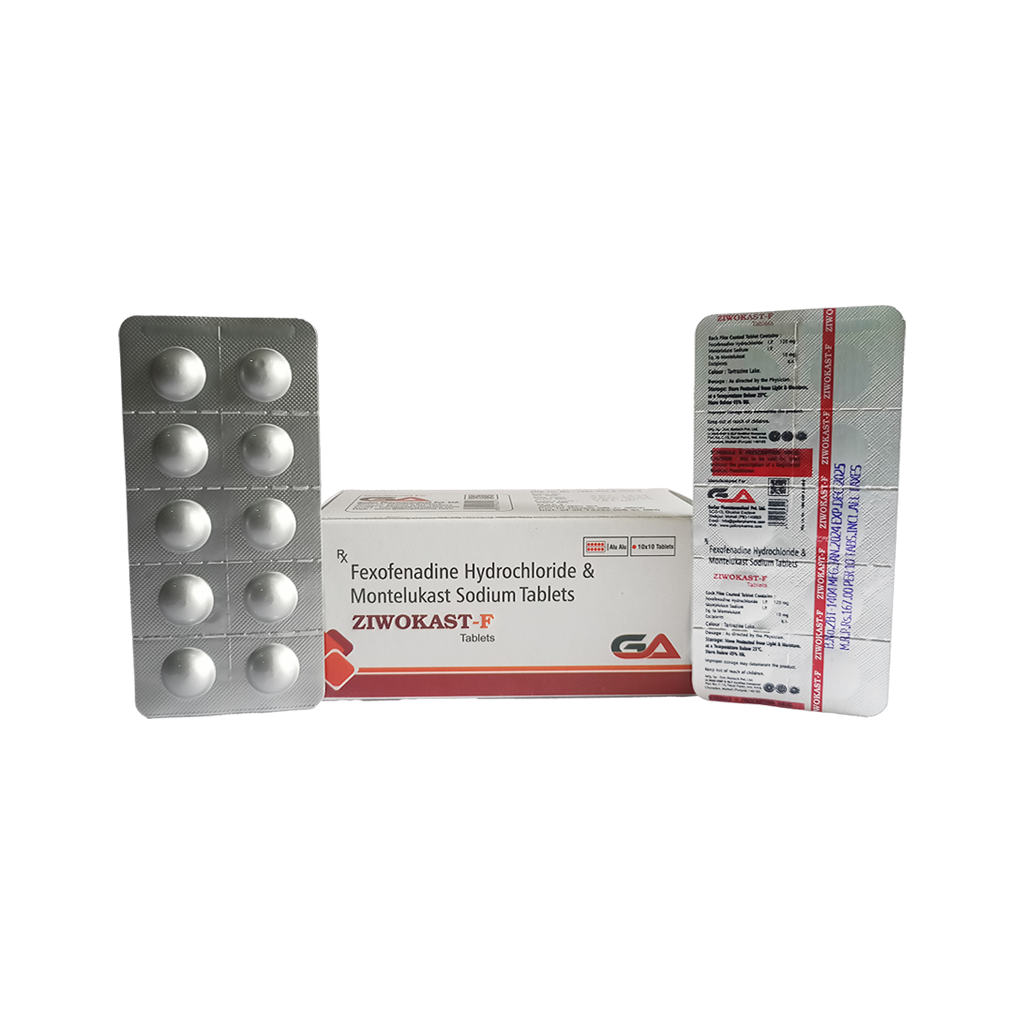 Ziwokast F | Fexofenadine Hydrochloride & Montelukast Sodium Tablets | Main Image