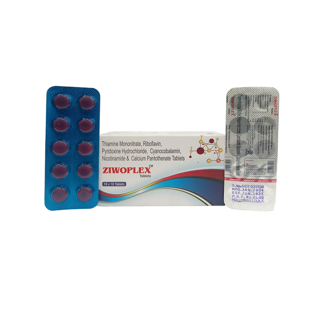 Ziwoplex | Thiamine Mononitrate + Riboflavin + Pyridoxine Hydrochloride + Cyanocobalamin + Nicotinamide + Calcium Pantothenate | Main Image